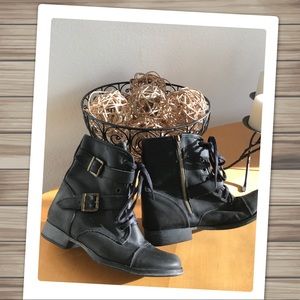 Cute Dolce Vita Distressed Leather Lace Up Boots
